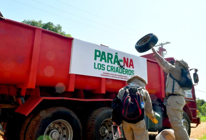 El objetivo de la campaña es eliminar drásticamente las fuentes de propagación del mosquito transmisor del dengue en el décimo departamento. El objetivo de la campaña es eliminar drásticamente las fuentes de propagación del mosquito transmisor del dengue en el décimo departamento.